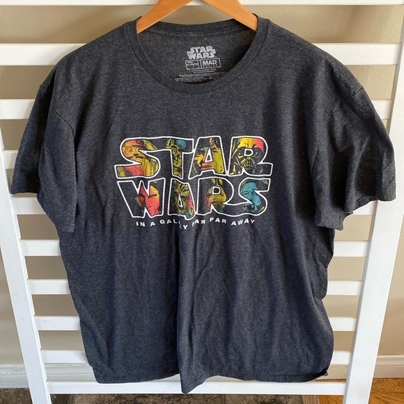 MAD Engine Star Wars "In a Galaxy Far Far Away" Black Short Sleeve T Shirt XL - Picture 1 of 4